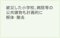 被災した小学校、病院等の公共建物も計画的に解体･撤去