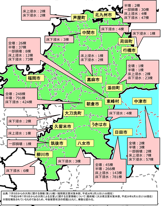 各地の主な被害状況